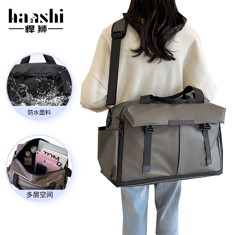 Fashion travel bag, high-end men's large-capacity fitness bag, wet and dry separation, casual women's backpacking travel shoulder bag