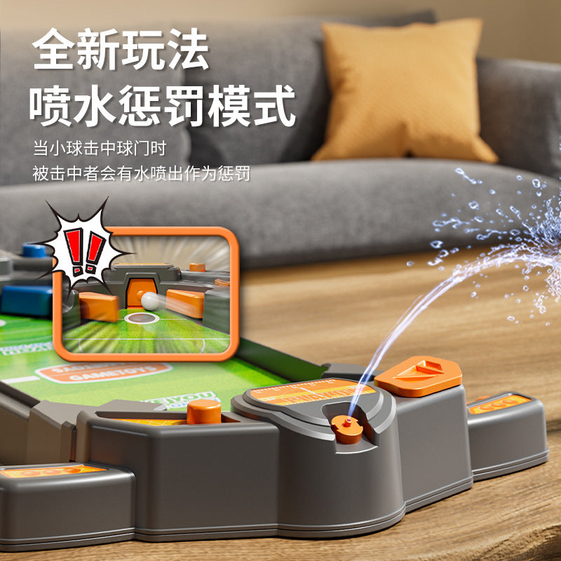 Kids' tabletop ejection soccer game with water spray penalty – two-player competitive game, parent-child interactive board game toy