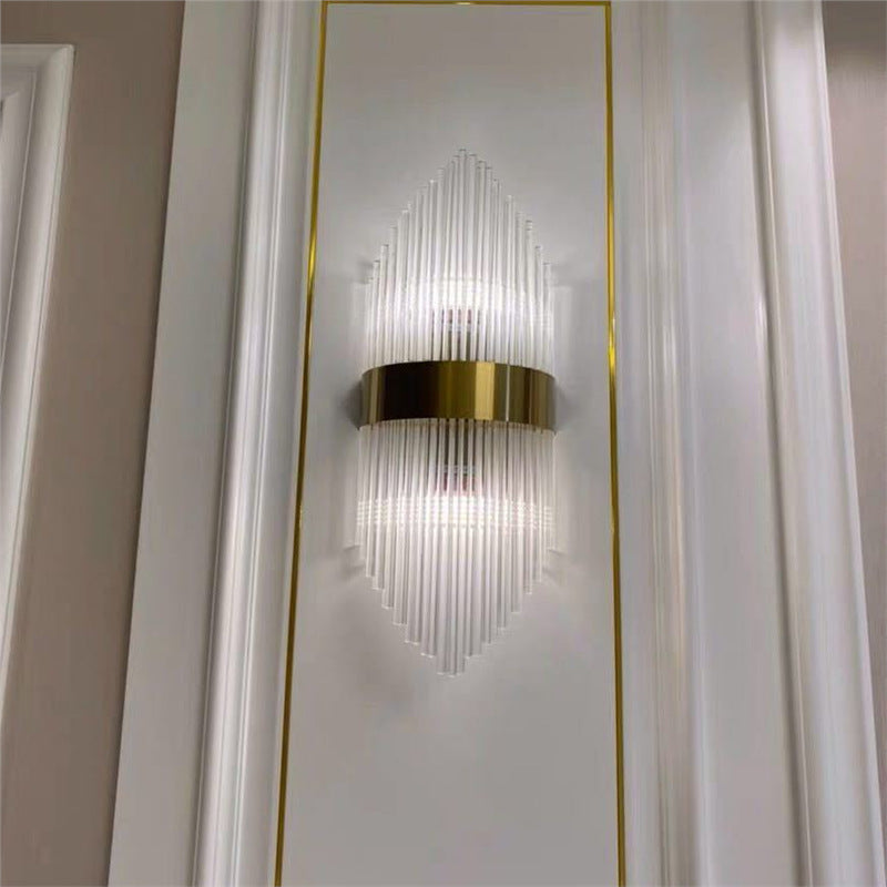 Accessible luxury style crystal wall lamp casual living room tv background wall bedroom bedside corridor aisle staircase wall lamp