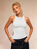 fashionhot girl style sleeveless tops for women cut outtie back waist slimming look silm vest summeroutwear