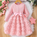 new girls' solid color rose dress