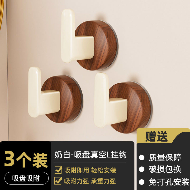 No-drill solid wood coat hook - entryway, doorway, behind-the-door hook - damage-free adhesive, heavy-duty weight capacity, coat & hat hook, key hook