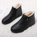 Winter slip-on fleece-lined cotton shoes heattech ladieswear shoes non-slipthickened cotton shoes for middle-aged and elderly people flatsnon-slip granny shoes