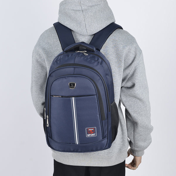 Travel backpack, leisure commuting Oxford cloth, splash-proof junior high school student schoolbag, large capacity, dirt-resistant computer backpack.