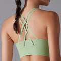 New arrival antibacterial wear-free underwear yoga suit beautiful back cross sports intimates fitness long yoga clothes two-piece set