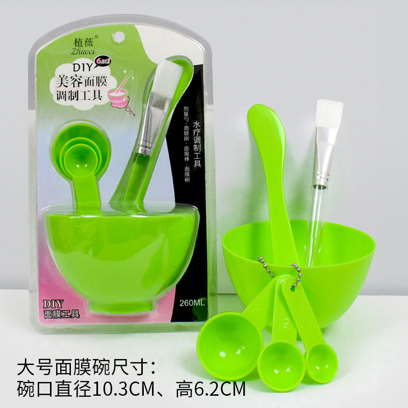 Zhiwei 6-piece suit beauty plastic mask bowl tool mask stick spoon makeup brush large and small size chinese and english version