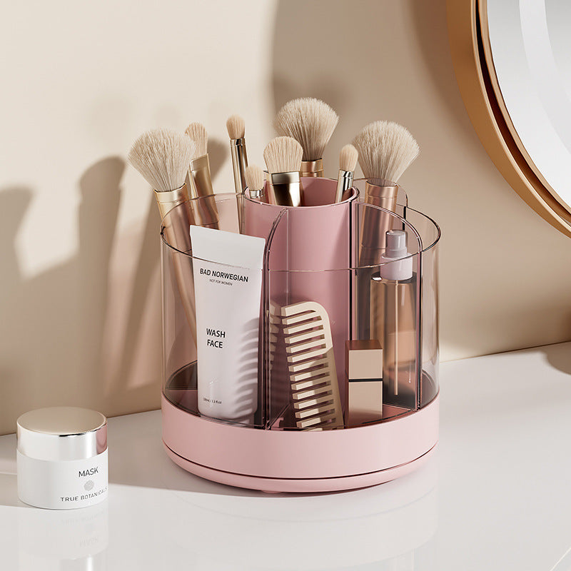 Liheng rotating pen holder large-capacity desktop office student simple and cute desktop cosmetics storage box brush holder