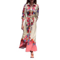 new european and american style women's casual printed tie-neck dress for cross-border e-commerce