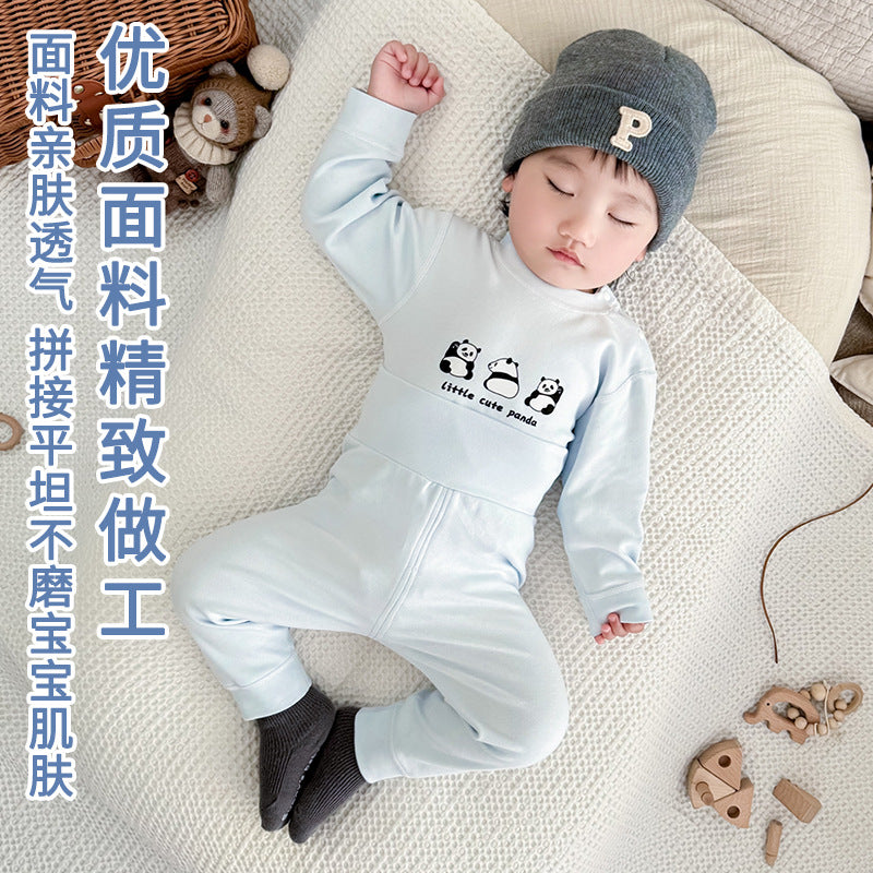 Baby comfort fleece set - high-waisted, belly-supporting, seamless, class a, extra thick, warm autumn/winter separates underwear set