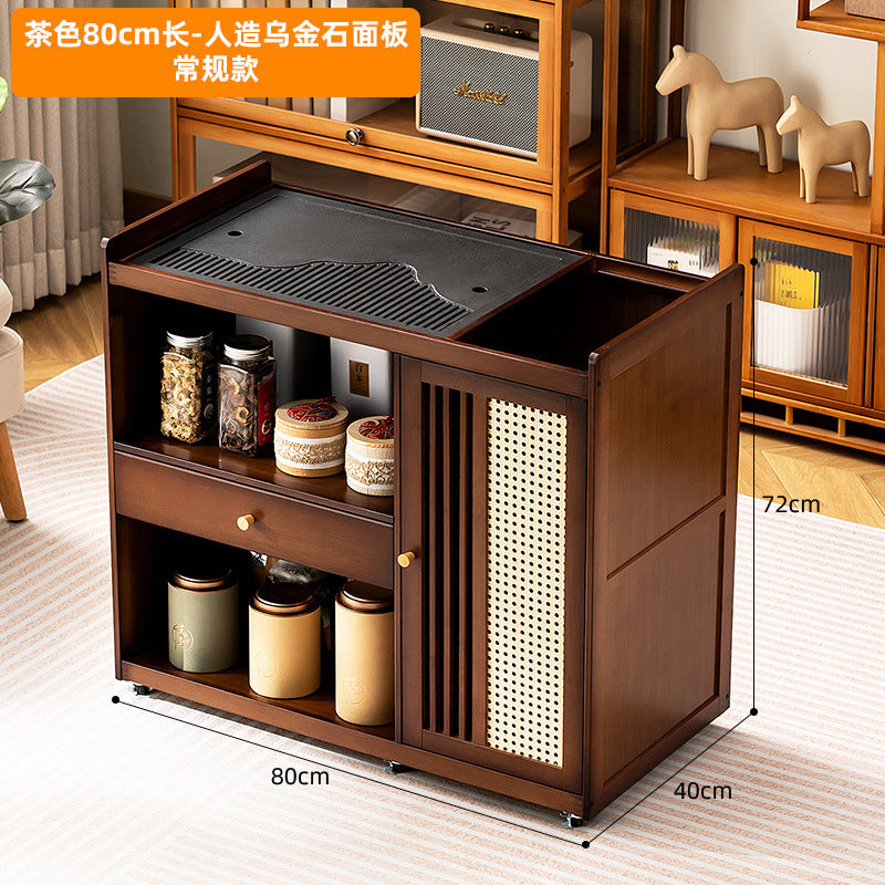Mobile small tea table tea cabinet for home balcony tea table tea table all-in-one coffee table table tea drinking complete set