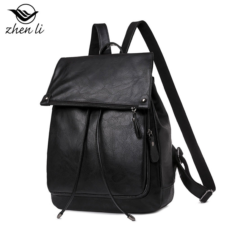 Cross-border women's backpack retro versatile PU soft leather small backpack backpack women's anti-theft travel backpack