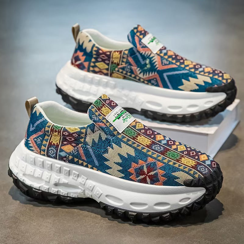 2025 winter new men's chunky platform sneakers - slip-on casual athletic shoes, anti-slip, wear-resistant, and breathable