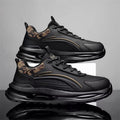 Breathable men's leather running shoes - spring collection, shock-absorbing, soft sole, lightweight, trendy dad shoes for teens and students