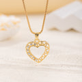 Gold clavicle chain wholesale european and american cross-border hollow heart pendant jewelry accessible luxury niche design heart-shaped necklace for women