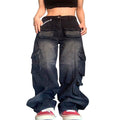 European and american cross-border women's clothing:  african-inspired jeans - trendy, streetwear-style, versatile, multi-pocket denim pants