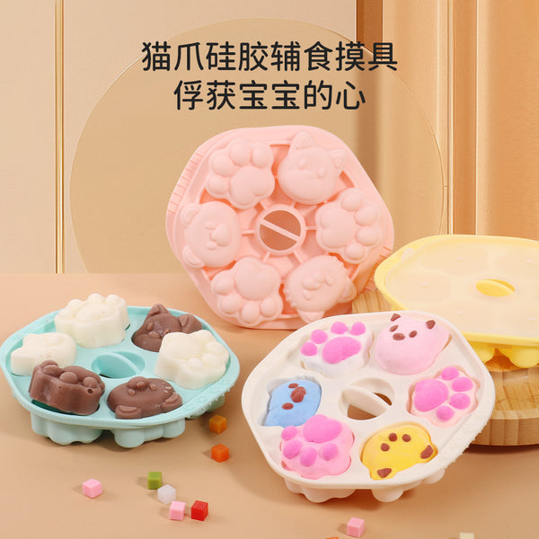 New silicone baby complementary food mold steamed cake rice cake cake milk jelly high temperature resistant food grade silicone mold with lid