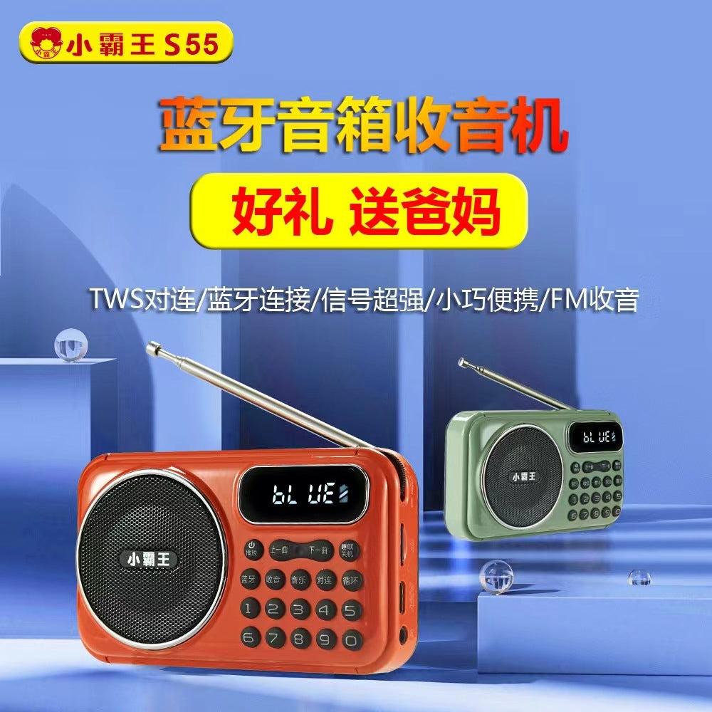 Little tyrant s55 radio card speaker portable mini audio elderly music player story machine