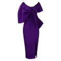 D395 party dressexport women's sexy big bow slit dress hip skirt fashiondress