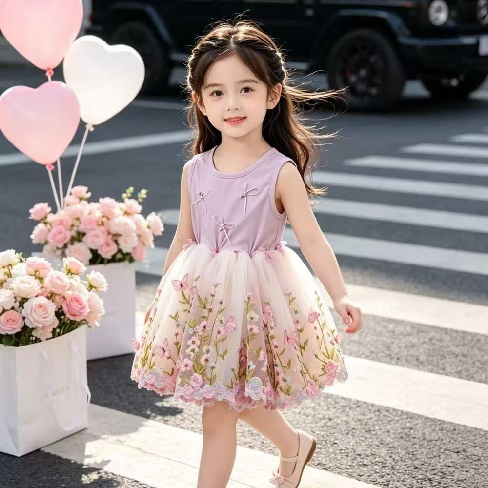 Summer lightweight sleeveless bodysuit romper for baby girls - princess style, super cute and stylish, thin triangle skirt bodysuit