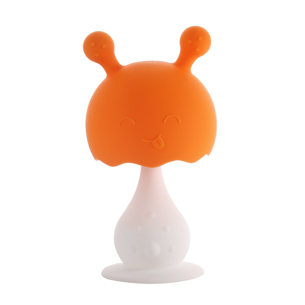 's new toothpaste rabbit rattle toothpaste anti-suffocation with holes, biting glue, biting music mushroom integrated toothpaste