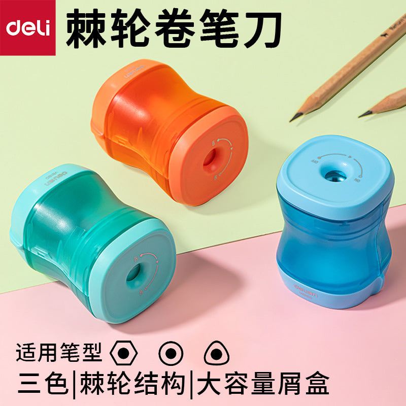 Deli VB180 pencil sharpener large capacity chip collection box simple design easy to carry and use pencil sharpener