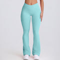 Seamless high-waisted yoga pants - tummy control, butt lift, flare leg, breathable, barely-there feel, pilates wide-leg yoga pants