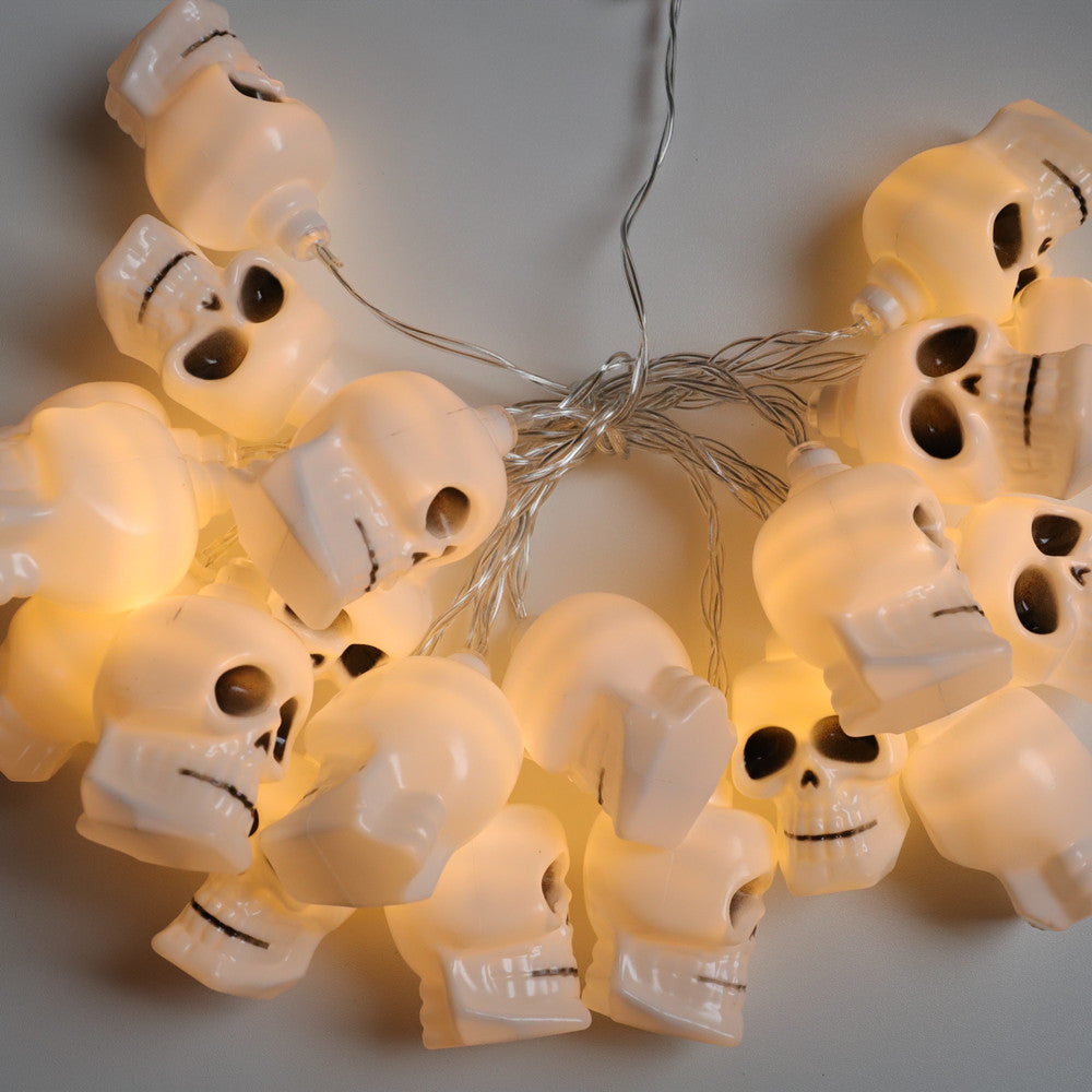 Cross-border LED Halloween battery box light string, Ghost Festival skull decorative light string outdoor party atmosphere lanterns