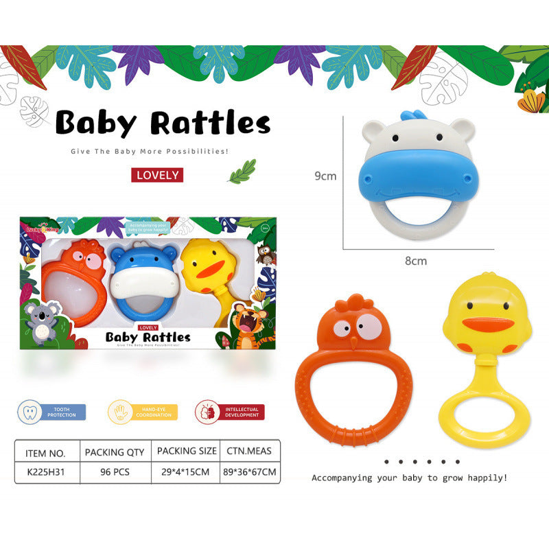 Cross-border export baby toys 0-1 years old gift box rattle set newborn baby soothing hand crank grip puzzle