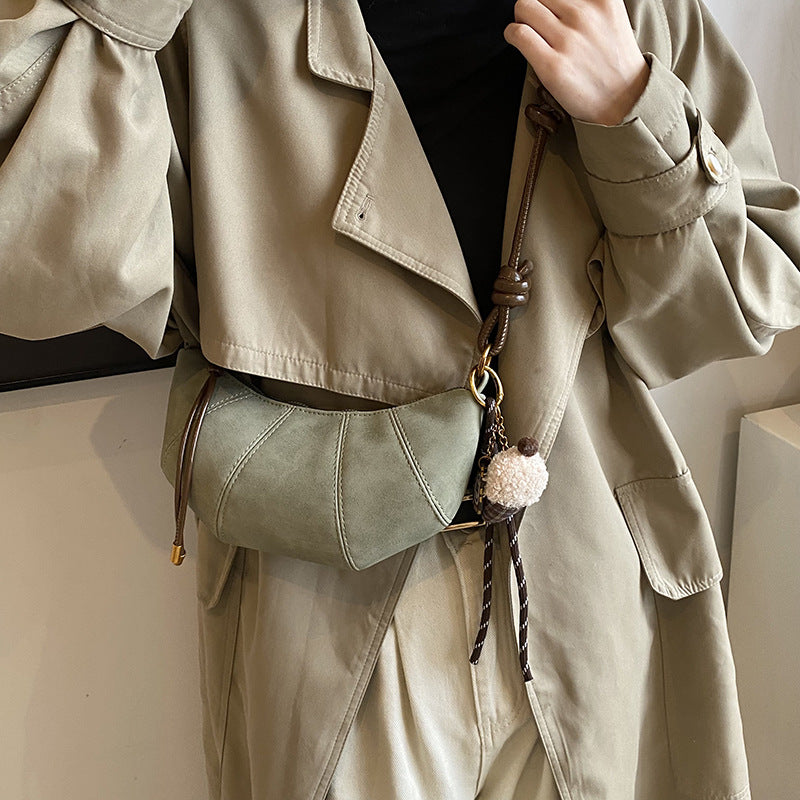 Retro casual dumpling bag women 2025 new autumn trend versatile shoulder bag niche fashion versatile messenger bag