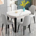 Tempered glass dining table - modern minimalist, light luxury design for small spaces. available in round or square, extendable and convertible. solid wood frame