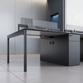 Office desk set for 2, 4, or 6 employees - modern minimalist workstation with chairs, ideal for office spaces and workstations