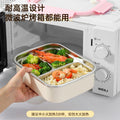 304 stainless steel lunch box - microwave safe, student meal container with compartments, bento box, food-grade fresh-keeping box