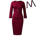D599  foreign trade women's clothing  new fashion round neck elegant slim-fit ol pencil skirt african dress