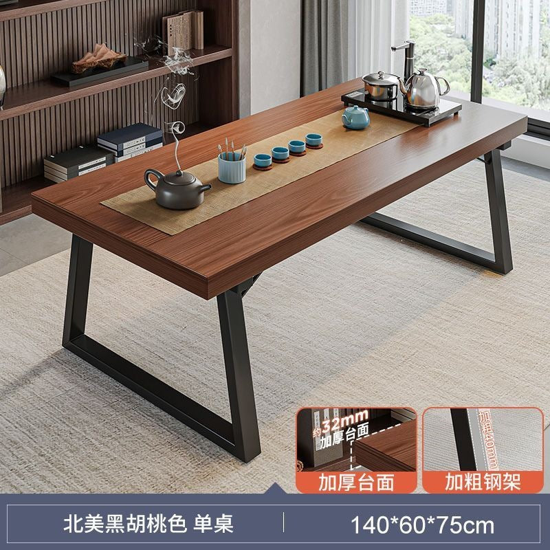 Solid wood color tea table and chair combination, one table and five chairs, tea table, new chinoiserie negotiation office large board tea table, coffee table