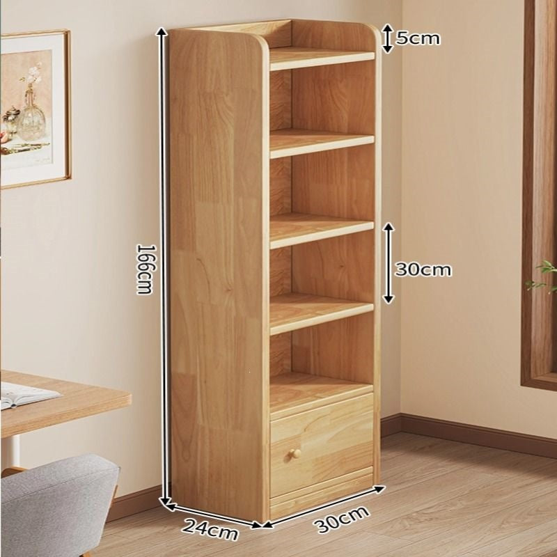 Solid wood bookshelf living room simple floor bookcase student storage rack children's home multi-layer bedroom storage cabinet