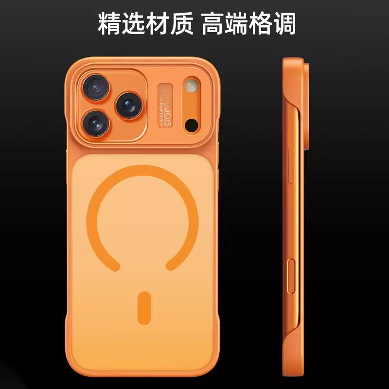 Frameless pc compatible apple iphone 17 magnetic luxury european & american style 17 pro max instant phone case upgrade