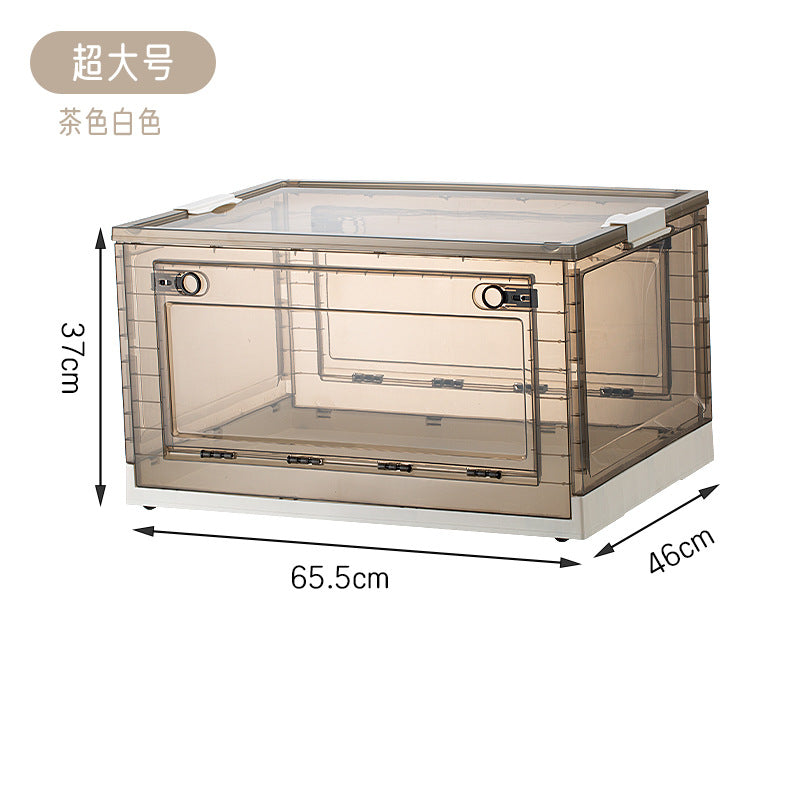 Storage Box Household Plastic Clothes Wardrobe Organizing Box Transparent Foldable Storage Box Snacks Toys Clothing Books