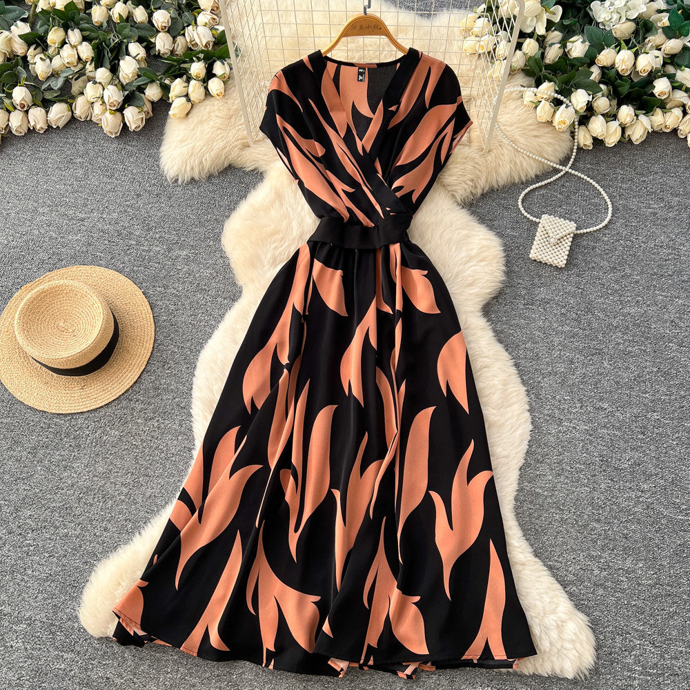 Korean style commute-friendly sleeveless printed dress - women's spring new arrival, high-waisted, a-line maxi dress with a touch of luxury and unique design