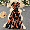 Korean style commute-friendly sleeveless printed dress - women's spring new arrival, high-waisted, a-line maxi dress with a touch of luxury and unique design