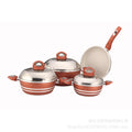 Personalized oem stretch rolled edge medical stone suit non-stick pan combination suitcasual style aluminum exportsuit