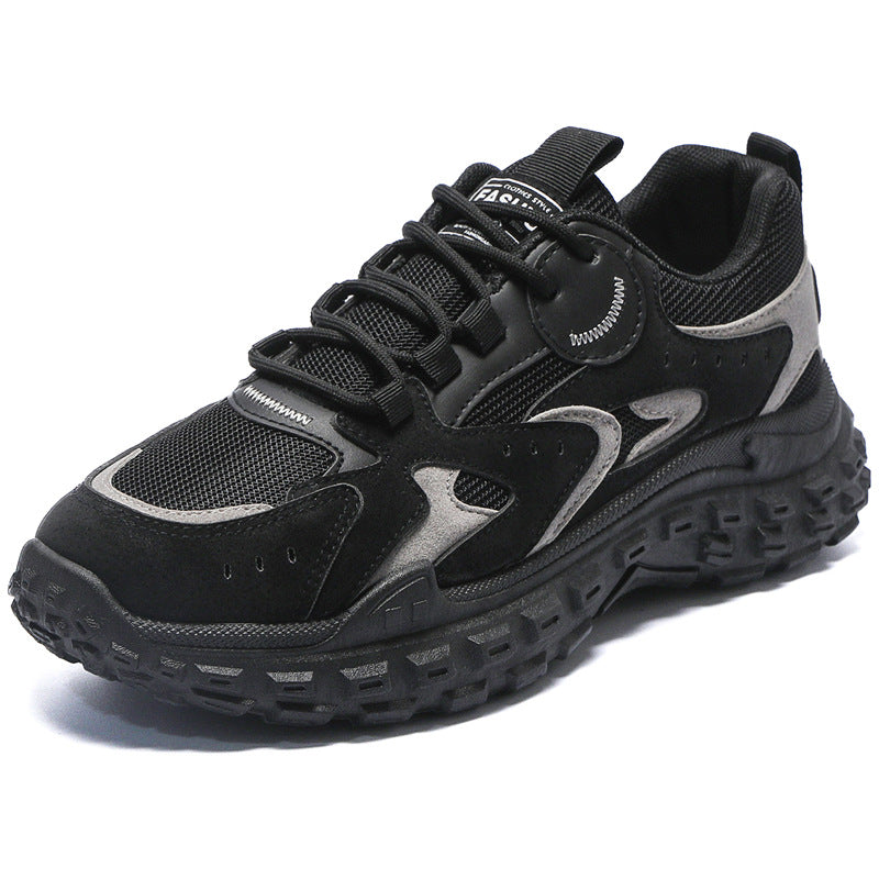 Dad shoes 2025 autumn mesh breathable wear-resistant casual shoes anti-slip running sneakers trendy tire sole men's shoes