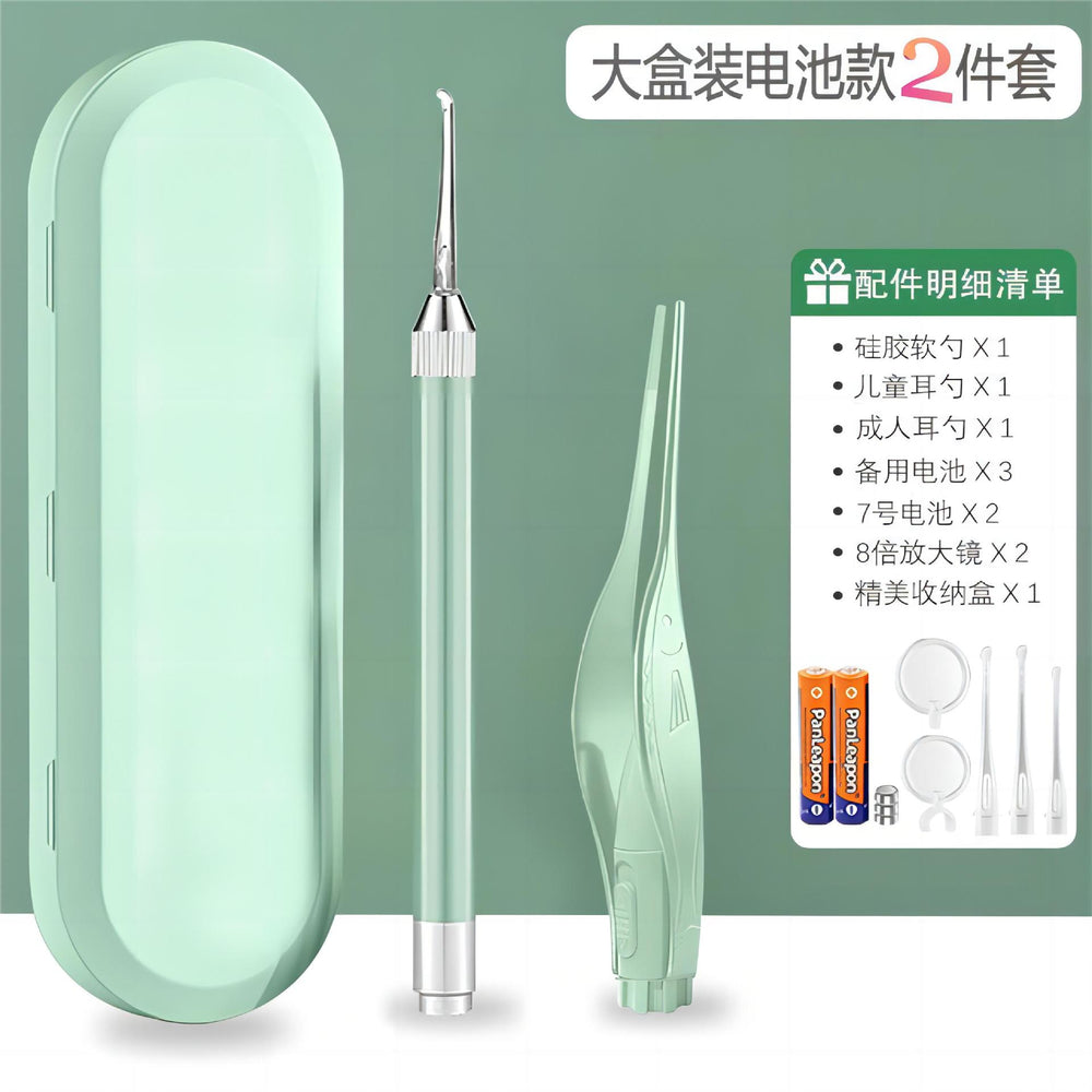 Glowing ear spoon & earwax tweezer set - kids' ear cleaning kit with visual inspection - baby ear pick - in stock & ready to ship