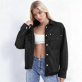 Fashion cross-border foreign trade  new style washed retro loosecasual early autumn new style slit denim shirt