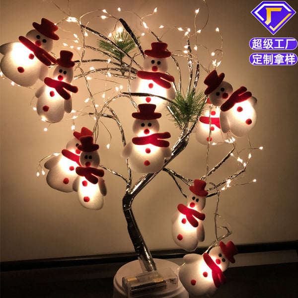[Processing and customization] Snowman LED holiday decoration fabric LED lights string room decoration outdoor Christmas lights
