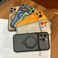 Suitable for contrasting color skin feel rotating magnetic holder apple 17 mobile phone case iphone18promax anti-fall hard case 16