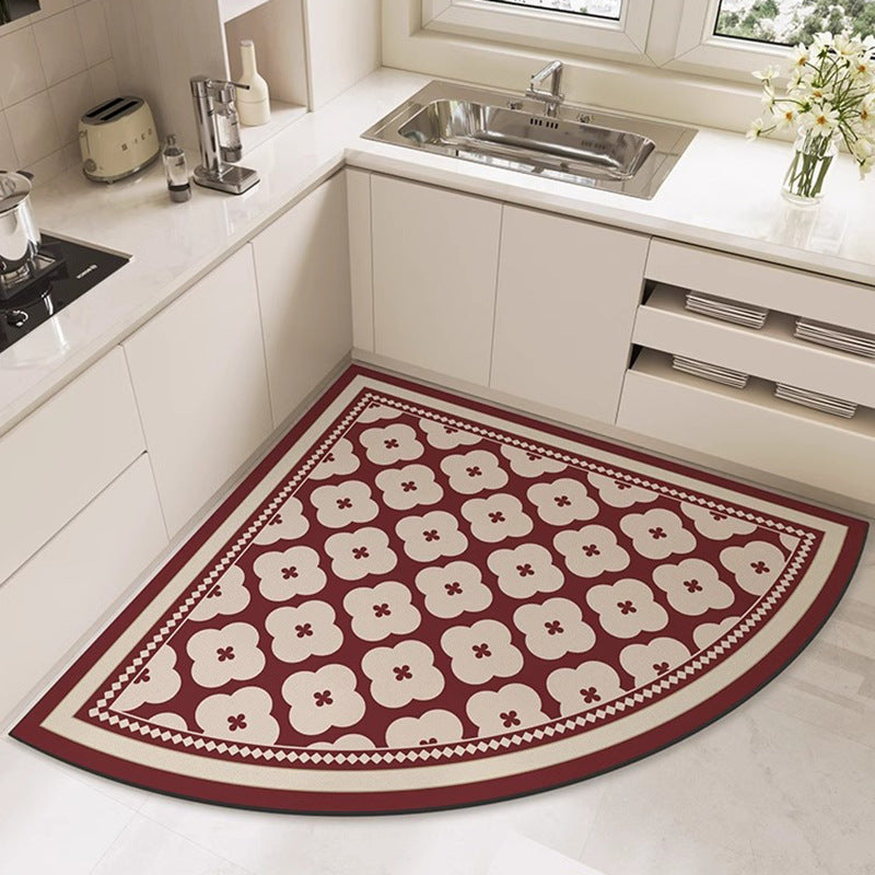 Heart-shaped kitchen mat, diatomaceous earth, non-slip, oil-resistant, wipeable, no-clean, absorbent, household, stain-resistant, floor mat, specialized carpet