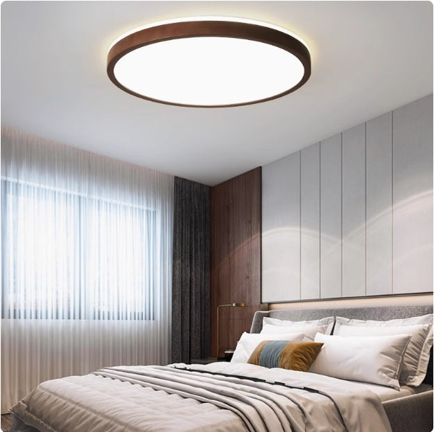 Walnut ceiling light led new Chinese simple study bedroom light ultra-thin back luminous rectangular living room light