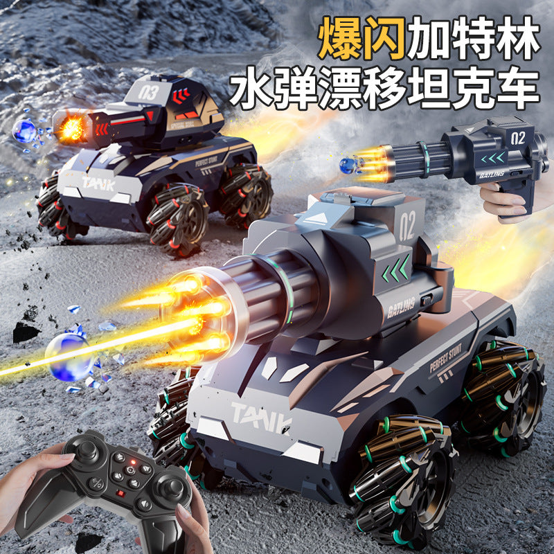 remote control toy tank - stunt electric spray water bomb launcher tank with lights and music