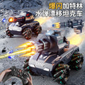 remote control toy tank - stunt electric spray water bomb launcher tank with lights and music