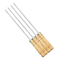 Manufacturer wholesale grilled lamb skewers skewers barbecue tools direct supply wooden handle flat skewers stainless steel meat skewers barbecue skewers large skewers